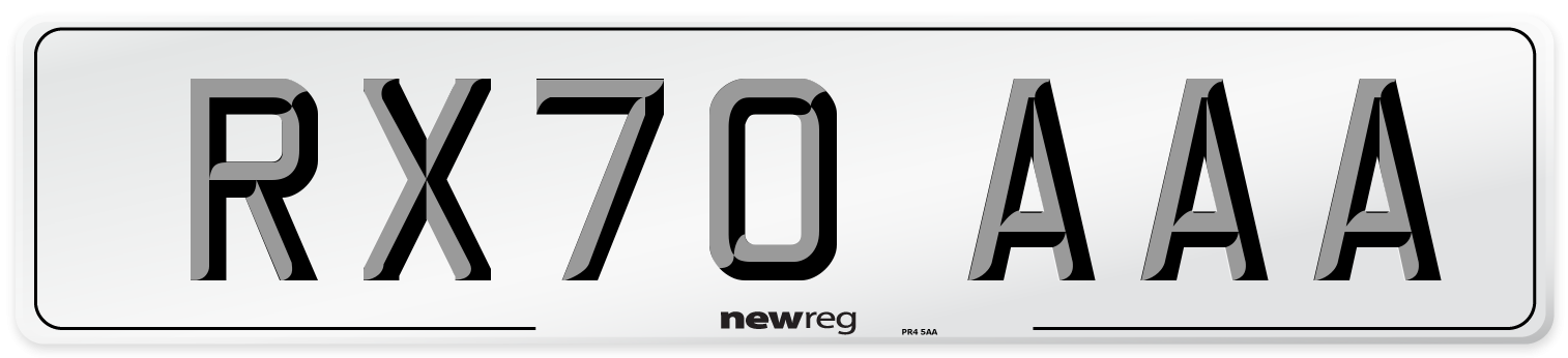 RX70 AAA Number Plate from New Reg